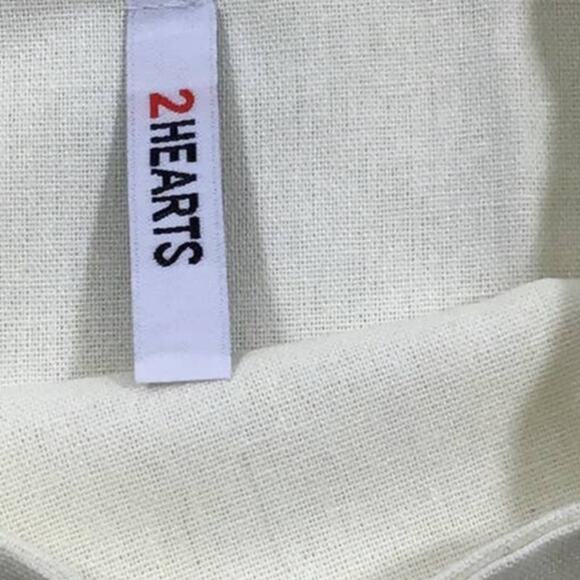 2HEARTS SZ S Off White Square Neck Pullover Ruffle Sleeve Babydoll Dress NWT 0B4 - Picture 7 of 8